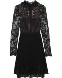 Notte By Marchesa Lace Tulle and Chiffon Mini Dress - Lyst