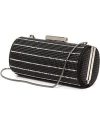 Whiting & Davis Crystal Pinstripes Clutch - Black - Lyst