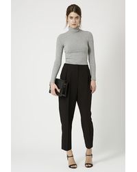 Topshop Crepe Peg Leg Trousers - Lyst