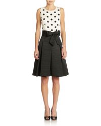 Eliza J Polka Dot Fit And Flare Dress - Lyst