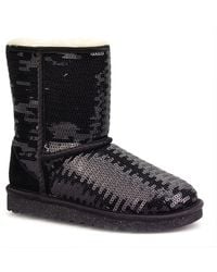 classic short sequin boot black