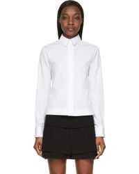 Paco Rabanne White And Blue Striped Poplin Shirt - Lyst