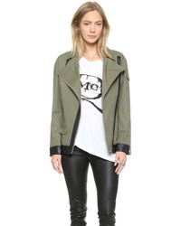 McQ by Alexander McQueen Oversized Biker Jacket - Army Green - Lyst