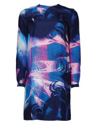 Matthew Williamson Marble Rainbow Silk Shift Dress - Lyst