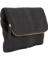 Zagliani Python Large Capriccio Clutch - Lyst