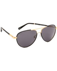 The Row Aviator Sunglasses - Gold/Black - Lyst