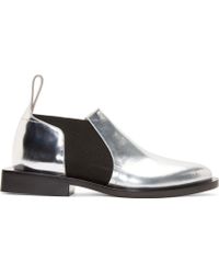 Paco Rabanne Silver Leather Square Heel Slip_On Oxfords - Lyst