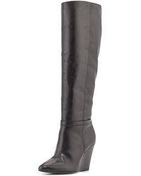 Pour La Victoire Lucia Leather Wedge Knee Boot - Lyst
