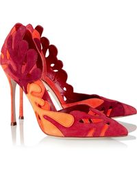 Sergio Rossi Cutout Suede Pumps - Lyst