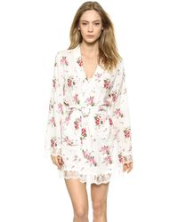 Wildfox Lover'S Bouquet Lace Dressing Robe - Lover'S Bouquet - Lyst
