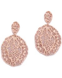 Aurelie Bidermann Lace Earrings - Rose Gold - Lyst