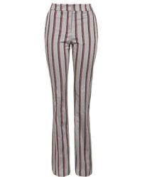 Topshop Tonic Stripe Print Bootcut Trousers - Lyst