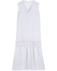 Richard Nicoll Grey Peplum Cape Dress - Lyst