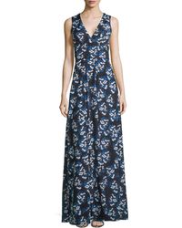 Zac Posen Sleeveless Floral Maxi Dress - Lyst