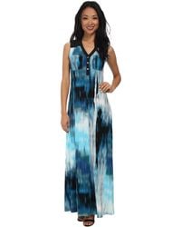 Calvin Klein 3 Button Knit Maxi Dress - Lyst