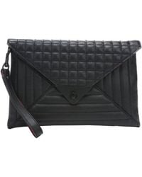 L.a.m.b. Black Quilted Leather 'Ebba' Clutch Bag - Lyst