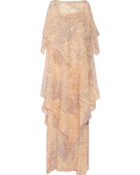 Michael Kors Tiered Floral-Print Silk-Chiffon Gown - Lyst