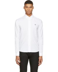 Kenzo White Embroidered Logo Shirt - Lyst