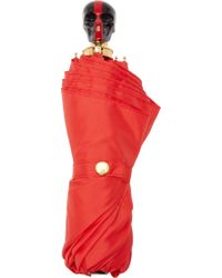 Alexander McQueen Red Painted Skull Umbrella - Lyst