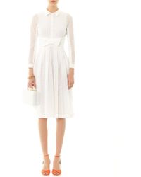 L'Wren Scott Broderie Anglaise Bowfront Dress - Lyst