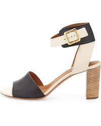 Chloé Bicolor Ankle-Cuff Sandal - Lyst