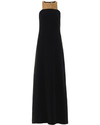 OSMAN Brocade-neckline Crepe Dress - Lyst