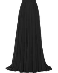 Elie Saab Pleated Silk-Chiffon Maxi Skirt - Lyst