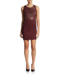 Sachin & Babi Leather & Stretch Cotton Dress - Lyst