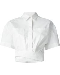 MSGM Tie Waist Shirt - Lyst