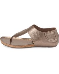 Pedro Garcia Julia Metallic Leather Ankle-Wrap Sandal - Lyst