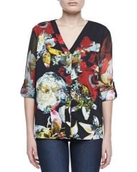 Alice + Olivia Colby Printed Blouse - Lyst