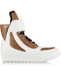 Camilla Skovgaard Matte And Croc-Effect Leather Sneakers - Lyst