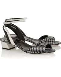 Sergio Rossi Woven-Paneled Leather Sandals - Lyst