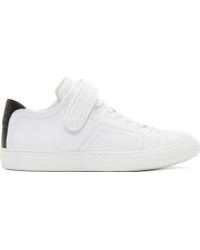 Pierre Hardy White And Black Leather Low_Top Sneakers - Lyst