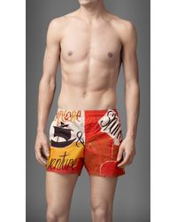 Burberry Book Cover Print Swim Shorts - Lyst