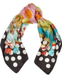 Versace Printed Silk Scarf - Lyst