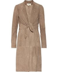 Halston Heritage Knot-Front Suede Coat - Lyst