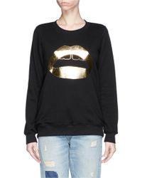 Markus Lupfer 'Lara Lip' Foil Print Sweatshirt - Lyst