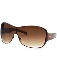 Kenneth Cole Reaction Women'S Shield Brown Sunglasses - Lyst