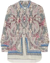 Etro Paisley-Print Cotton And Silk-Blend Blouse - Lyst