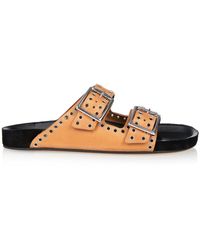 Isabel Marant Lenny Buckle Leather Sandals - Lyst