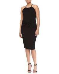 Michael Kors Twist Waist Jersey Halter Dress - Lyst