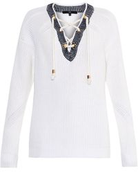 Tibi Lace-Front Cotton Top - Lyst