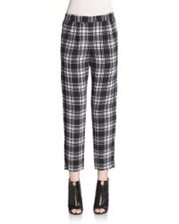 Equipment Hadley Plaid Silk Pants - Lyst