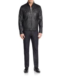 Kenneth Cole Reaction Faux Leather Jacket - Lyst