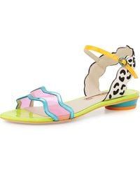 Sophia Webster Patti Multicolored Leather Flat Sandal - Lyst
