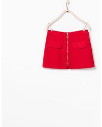 Zara Pockets Zip Skirt - Lyst