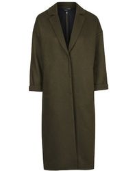 Topshop Split Back Wool Blend Duster Coat - Lyst