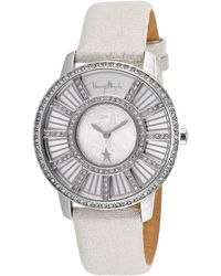 Thierry Mugler Women'S Silver-Tone Genuine Leather Silver-Tone Dial - Lyst