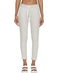 Moncler Heather Grey And White Lounge Pants - Lyst